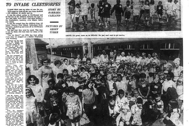 All Saints Nursery First school take a trip to Cleethorpes 1973