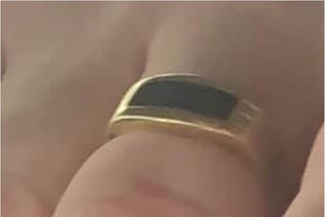 The stolen ring that the couple are desperate to see returned.