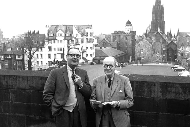 Brigadier A.G.L. McLean and Brigadier Jack Sanderson on the Esplanade of Edinburgh Castle in March 1966.