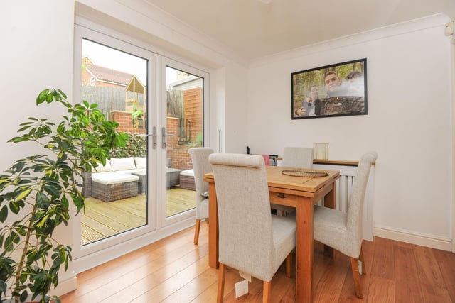 The dining room has enough space an even bigger table if wanted and gives direct access to the back garden using the patio doors.