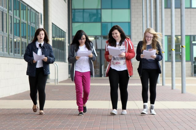 Carly Aston, Louise chapman, Sophie Goodlad and Lauren Gibson after getting tehri results in 2012