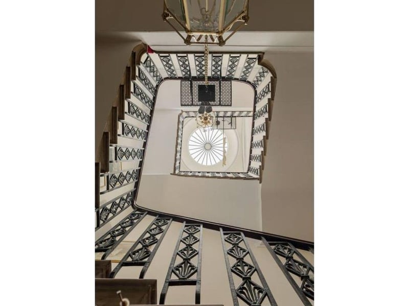 Staircase looking up to cupola.