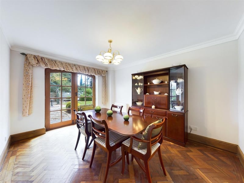 Dining room with French style doors to the rear garden.