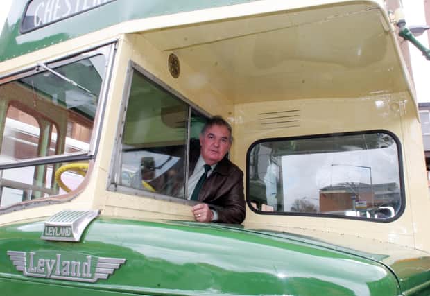 Tony Staley driving the old Chesterfield Transport bus in 2006