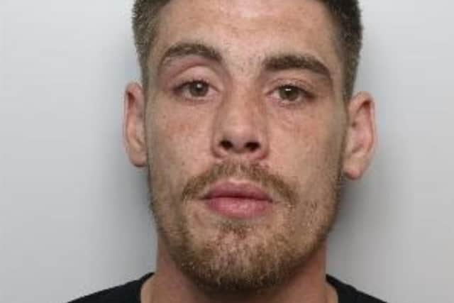 Pictured is Alex Teasdale, aged 28, of Meadow Close, Dalton, Rotherham, who was sentenced at Sheffield Crown Court to 46 months of custody after he admitted committing arson recklessly as to whether life would be endangered at flats on Meadow Close.