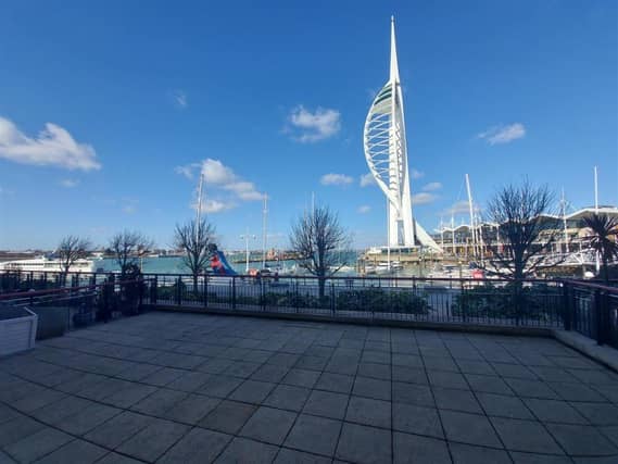 This two bedroom apartment in Gunwharf Quays is on the market for offers in excess of £470,000. It is listed by Nesbitt & Sons Estate Agents, Hampshire.
