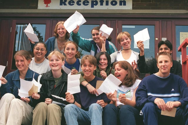 Jubilant GCSE students back in 1999