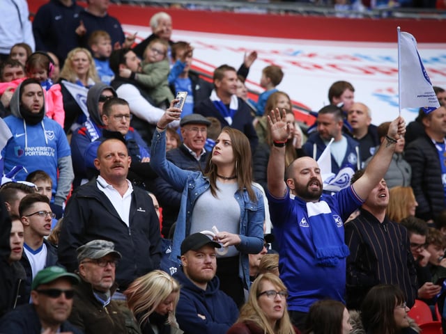 Pompey fans at Wembley in 2019