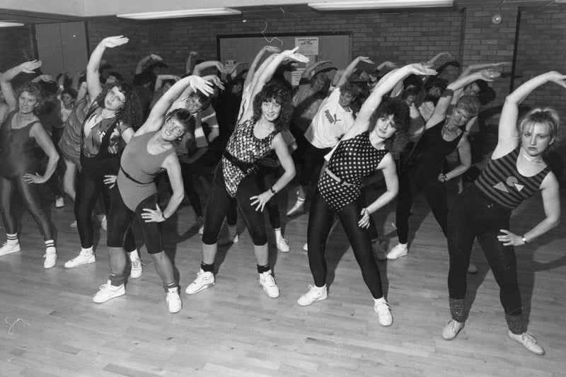 A beginners' aerobics class at Temple Park Leisure Centre in January 1991. Who do you recognise?