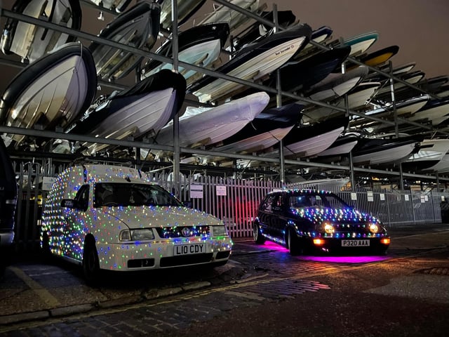 Two of the cruising vehicles