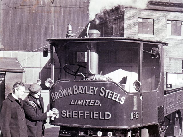 A much loved steam truck at Brown Bayley Steels, the east end firm established in the 1870s.  When the old works came down, the new Don Valley Stadium went up on the site
