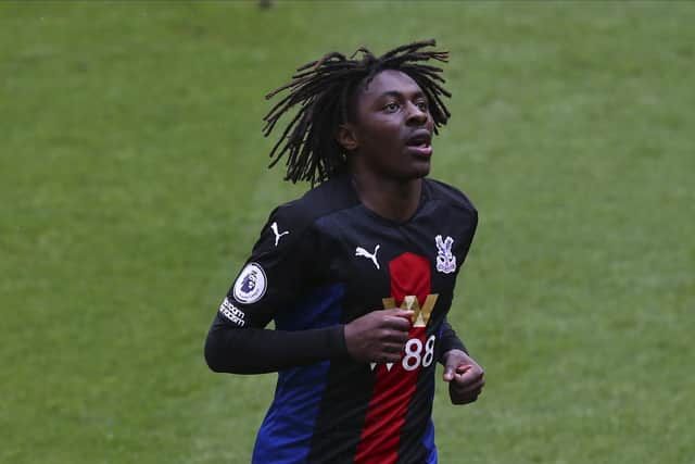 Crystal Palace's Eberechi Eze celebrates after scoring his side's second goal during the English Premier League soccer match between Sheffield United and Crystal Palace at Bramall Lane: Alex Livesey, Pool