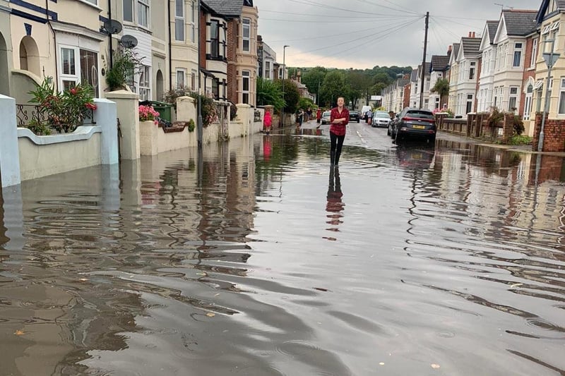 Residents of Salisbury Road in Cosham are calling for urgent action after flooding has hit their street. Picture: Lucy Heard