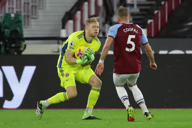 Aaron Ramsdale of Sheffield United has been linked with West Ham United: David Klein/Sportimage