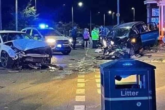 The crash left all five passengers in the Zafira injured.