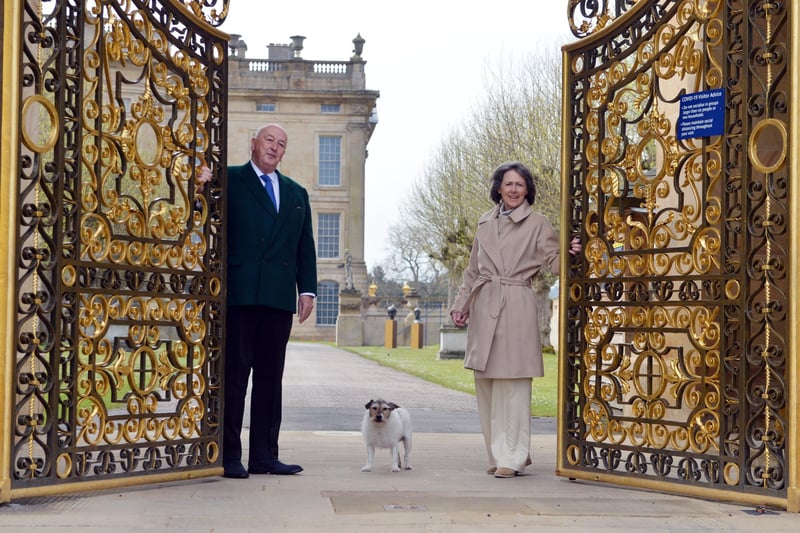 Chatsworth House reopening with the Duke and Duchess of Devonshire. Opening the gates to welcome visitors to the house.