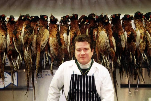 Fishmonger Colin Wilson with the first delivery of pheasants at Doncaster fish market in 1997