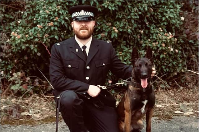 PC Ashley Green with police dog Buzz