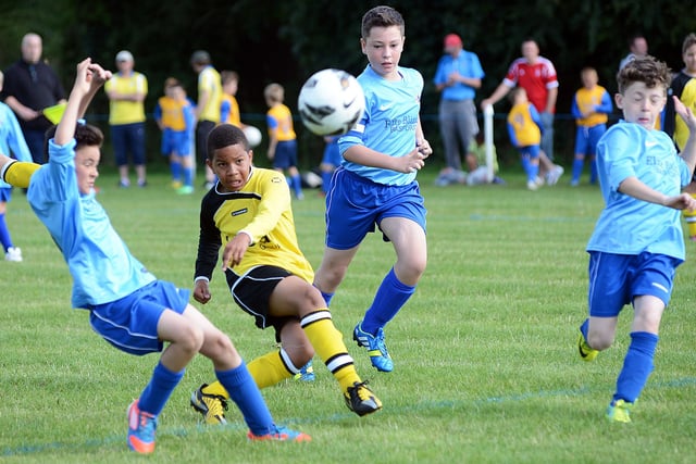 Rolls Royce Leisure U12s v Hucknall Harriers (yellow and black) during a fundraising tournament for Beau Angelides.