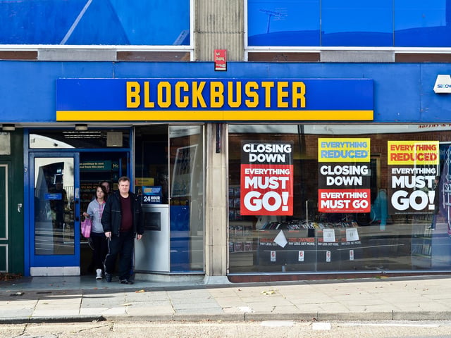 Once an iconic place to pick up your weekend movie treat, Blockbuster movie rentals once had over 800 stores in the UK. After a steady move to online movie rentals and streaming services, the company placed its UK subsidiaries into administration in 2013.