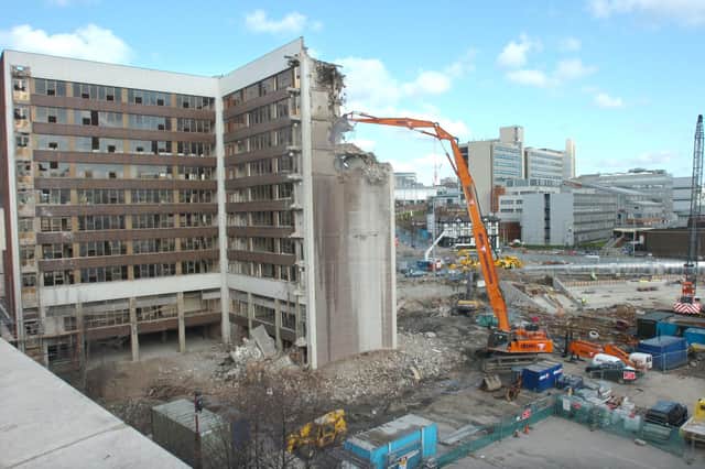 Dyson House is demolished in Sheaf Square,  opposite the Midland Station, 2006