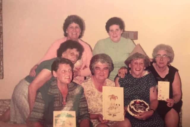 Jean Castleton, who passed away from dementia, pictured with friends