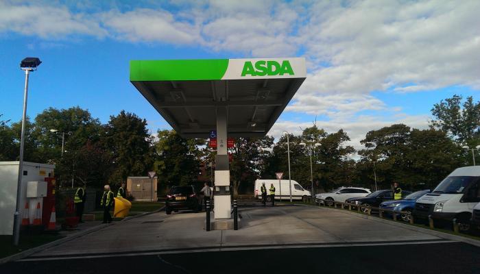 The Asda in Rossington has its petrol priced at £130.7