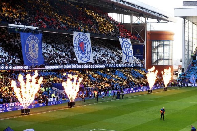 Rangers celebrate 150th birthday with a fan display before kick-off against Aberdeen.  (Photo by Craig Williamson / SNS Group)