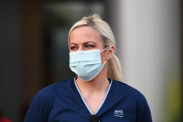 Most hospital staff are being asked to wear basic surgical masks like the one pictured rather than the higher standard face coverings intensive care staff are given.