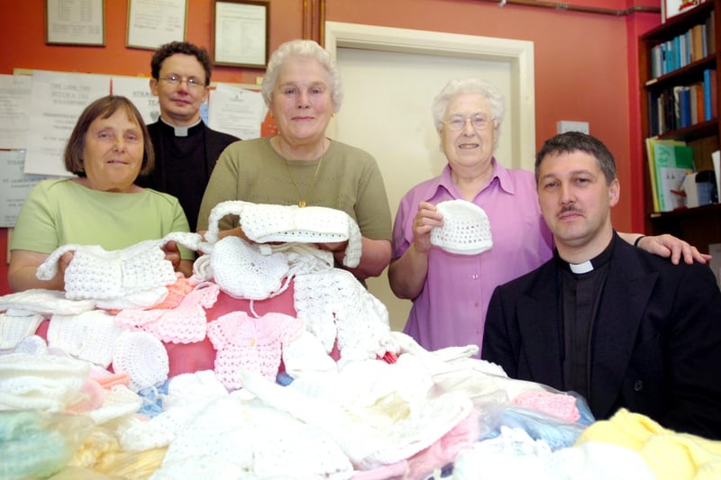 Volunteers at St James' Church were knitting items for the special care baby unit in this photo from 14 years ago.