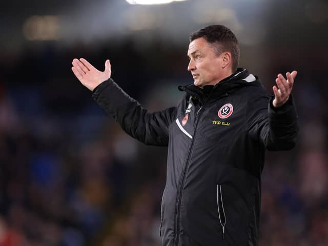 Paul Heckingbottom, the manager of Sheffield United, looks on at Turf Moor: Alex Livesey/Getty Images