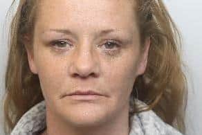 Pictured is Natalie Mackay, aged 42, of Derby Street, Heeley, Sheffield, who has been sentenced at Sheffield Crown Court to 35 months of custody after she pleaded guilty to the robbery of a woman in Sheffield city centre.