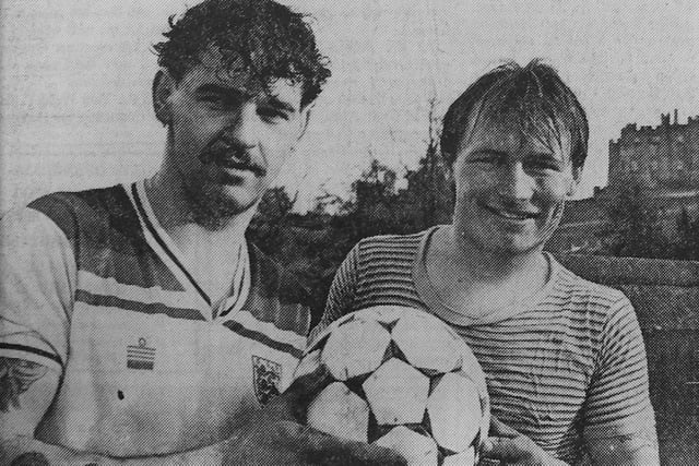 Michael Rogerson and Gavin Baston in 1984. They both represented St Michael's who won 2-1.