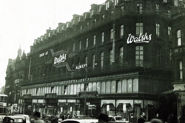The old John Walsh Limited department store on High Street, Sheffield, in 1950