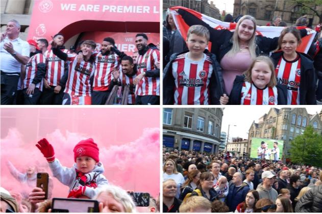 Our gallery captures the spirit of Sheffield United's promotion parade, with pictures of  both fans and players