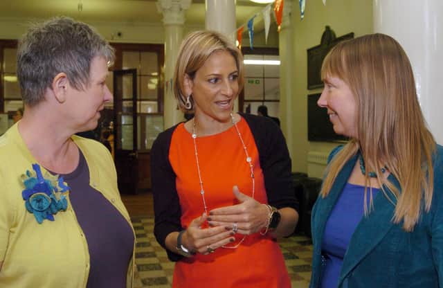 Newsnight presenter Emily Maitlis, seen here on a return trip to her old school, King Edward VII, with headteacher Bev Jackson and chair of governors Carolyn Leary, was actually born in Canada but grew up in Sheffield. She hit the headlines recently for her interview with Prince Andrew over his relationship with billionaire sex offender Jeffrey Epstein.