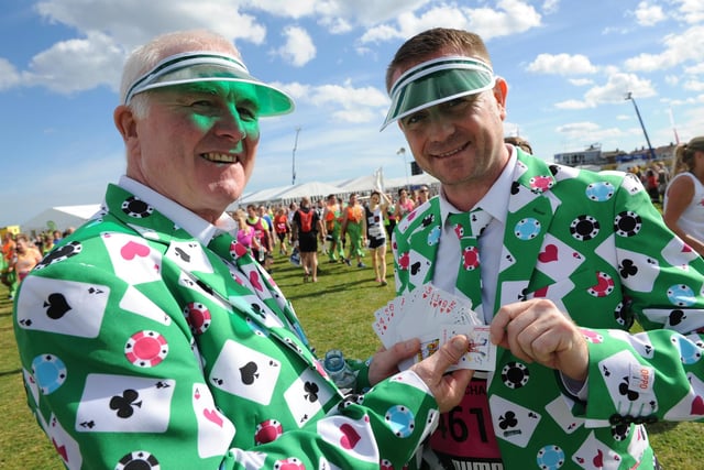 As well as the famous characters, there's lots of people who really enter into the spirit of the occasion including these two finishers from 2016.