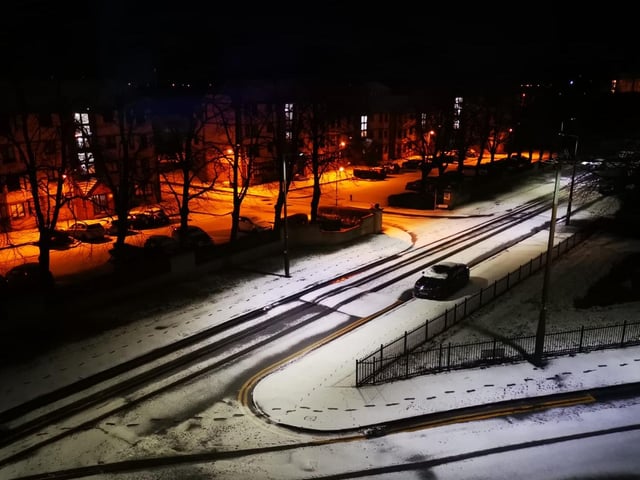 If you look carefully, you can see fox prints in the snow. This picture was taken at Northfield.