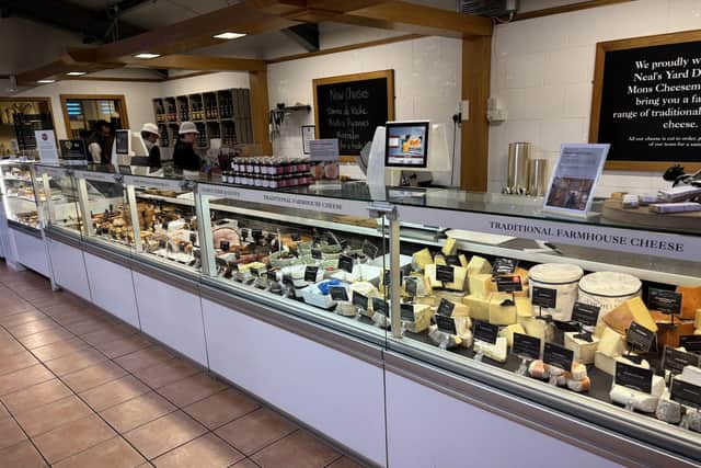 The deli counter at Welbeck Farm Shop has an impressive range of local produce.
