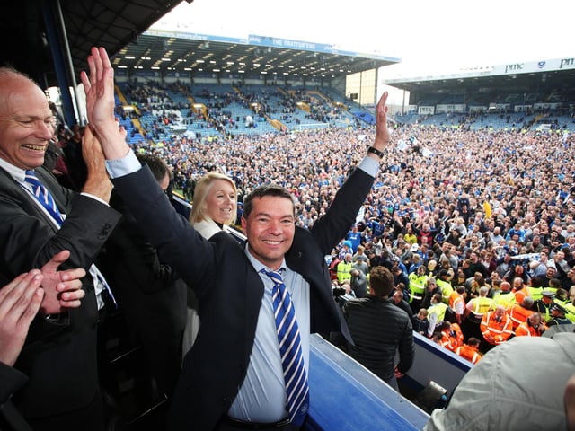 Chief executive Mark Catlin celebrates the title triumph.