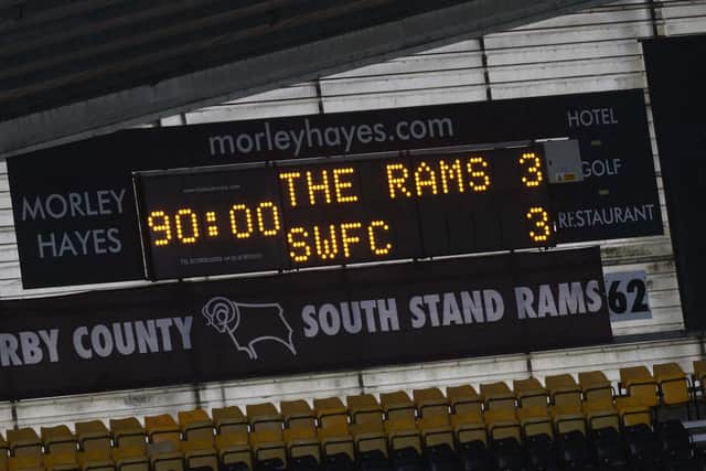 Sheffield Wednesday went down with a 3-3 draw against Derby County.