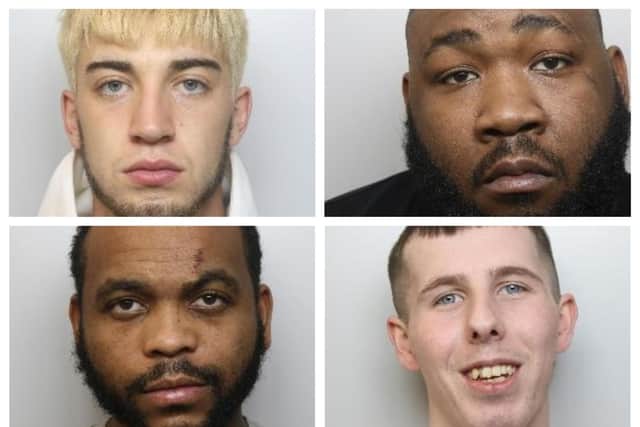 Pictured clockwise from top left are Scott Shooter, Emmanuel Johnson, Cory Conyers and Tony Cain, who have all been sentenced at Sheffield Crown Court in the last week