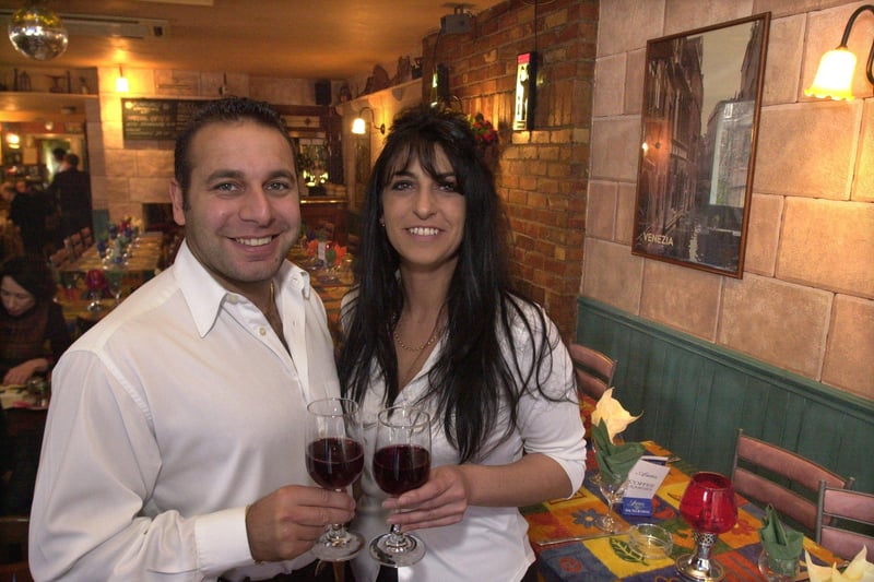Pictured at the Flying Pizza  restaurant, Glossop Road, Sheffield. Seen is Nadya Morciano, and business partner Paolo  Allegrini back in 2000