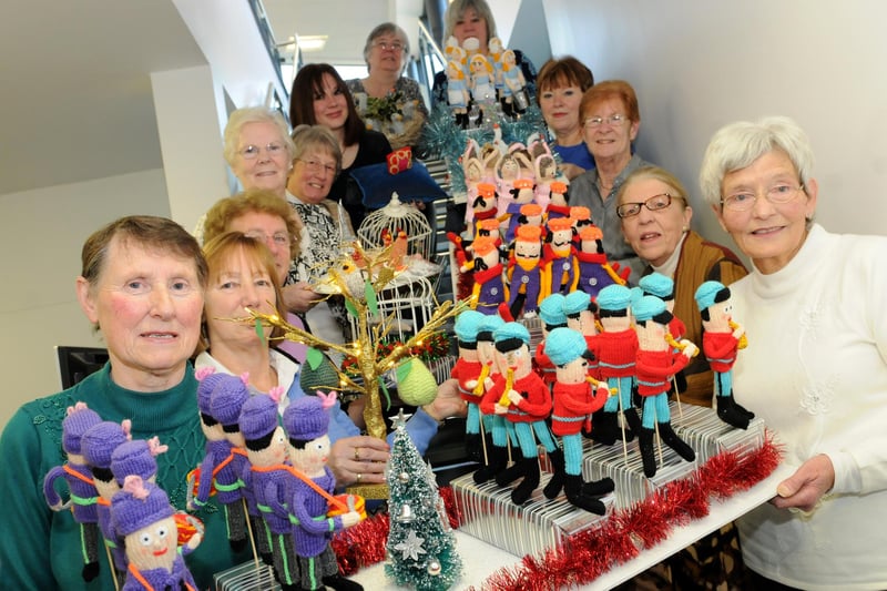 The Cleadon Park Library Knit and Knatter group members were pictured with their 12 Days of Christmas. Remember this from 2013?