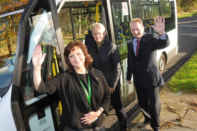 Coun Geraldine Kilgour and Coun Alan Smith with the new mini-bus service for the flood-hit Fellgate Estate. Who can tell us more about this scene from 7 years ago?