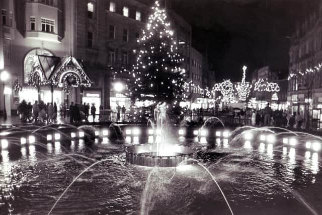 Christmas lights in Fargate and the Goodwin Fountain
1990