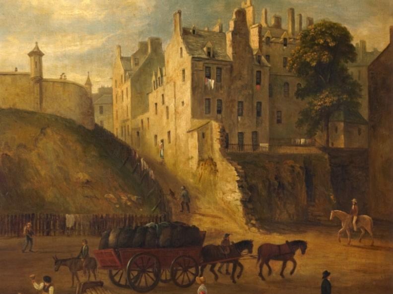 Johnston Terrace and Castle Wynd, Edinburgh
unknown artist
Oil on panel
H 43.5 x W 43.7 cm
Museums & Galleries Edinburgh – City of Edinburgh Council