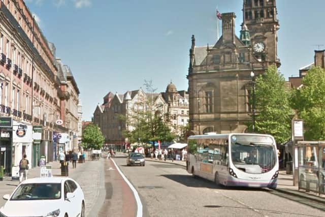 Pinstone Street in Sheffield city centre, where one of the robberies took place (pic: Google)