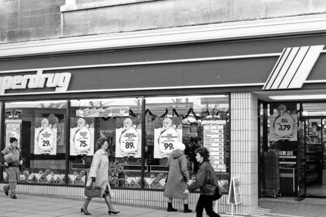 Superdrug on The Moor, Sheffield city centre, in 1987.