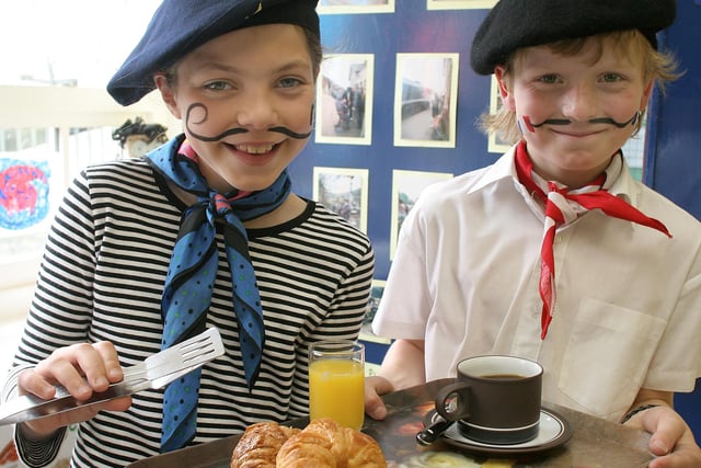 Stoney Middleton Primary held a French cafe in 2008 and  Charlotte Bonsall and Daniel Hobson from year five served up coffee and croissants